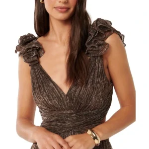 Forever New Plisse Ruffle Maxi Dress