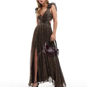 Forever New Plisse Ruffle Maxi Dress
