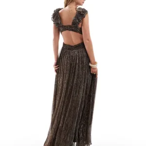 Forever New Plisse Ruffle Maxi Dress