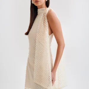 Meshki Aubriella Sequin Halter Mini Dress with Tie