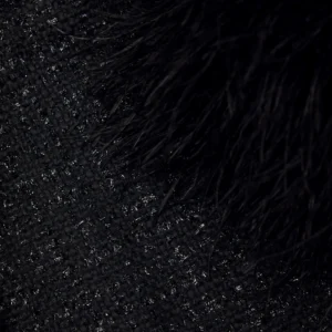 Self Portrait Black Boucle Feather Mini Dress