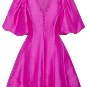 Aje Dusk Pink Sleeve Mini Dress