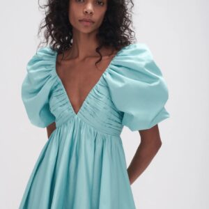 AJE Gabrielle Plunge Mini Turquoise