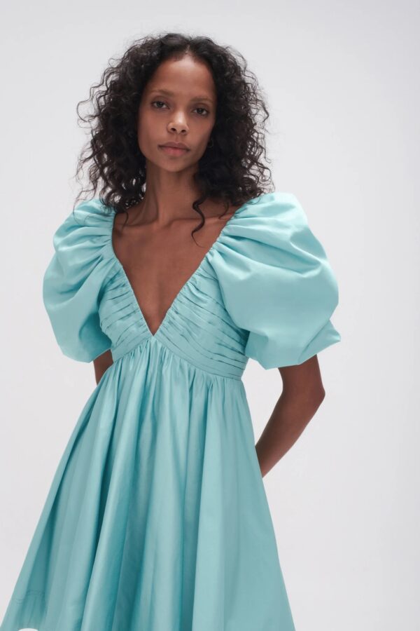 AJE Gabrielle Plunge Mini Turquoise