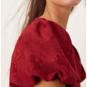 Sister Jane Puff Sleeve Bubble Hem Midi Dress