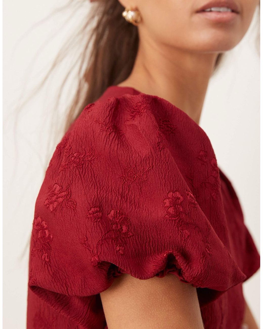 Sister Jane Puff Sleeve Bubble Hem Midi Dress - Image 4