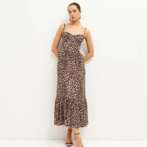 Reformation Leopard Print Maxi Felda Dress
