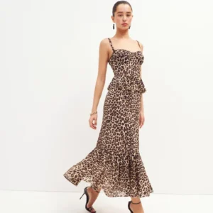 Reformation Leopard Print Maxi Felda Dress