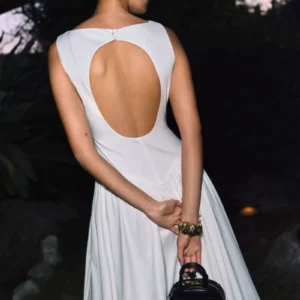 Reformation White Midi Skater Dress
