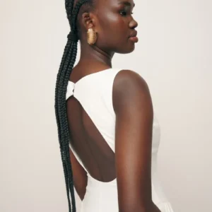 Reformation White Midi Skater Dress