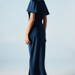 Oasis Satin Twist Front Angel Sleeve Midi Dress