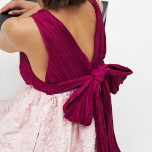 NA-KD Structured Bow Detail Maxi Dress Pink