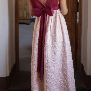 NA-KD Structured Bow Detail Maxi Dress Pink